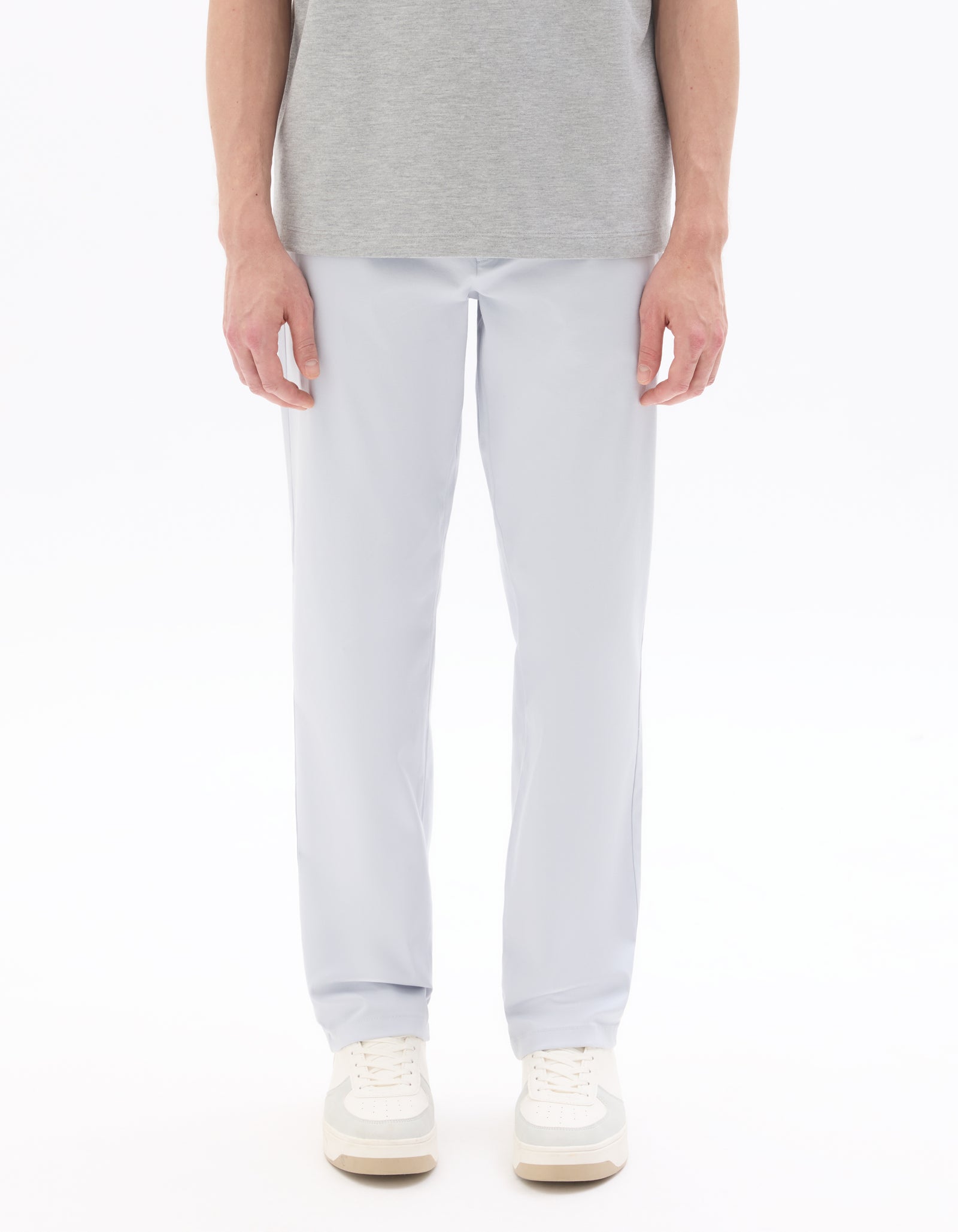 Straight Fit 100% Cotton Solid Casual Trouser - Blue