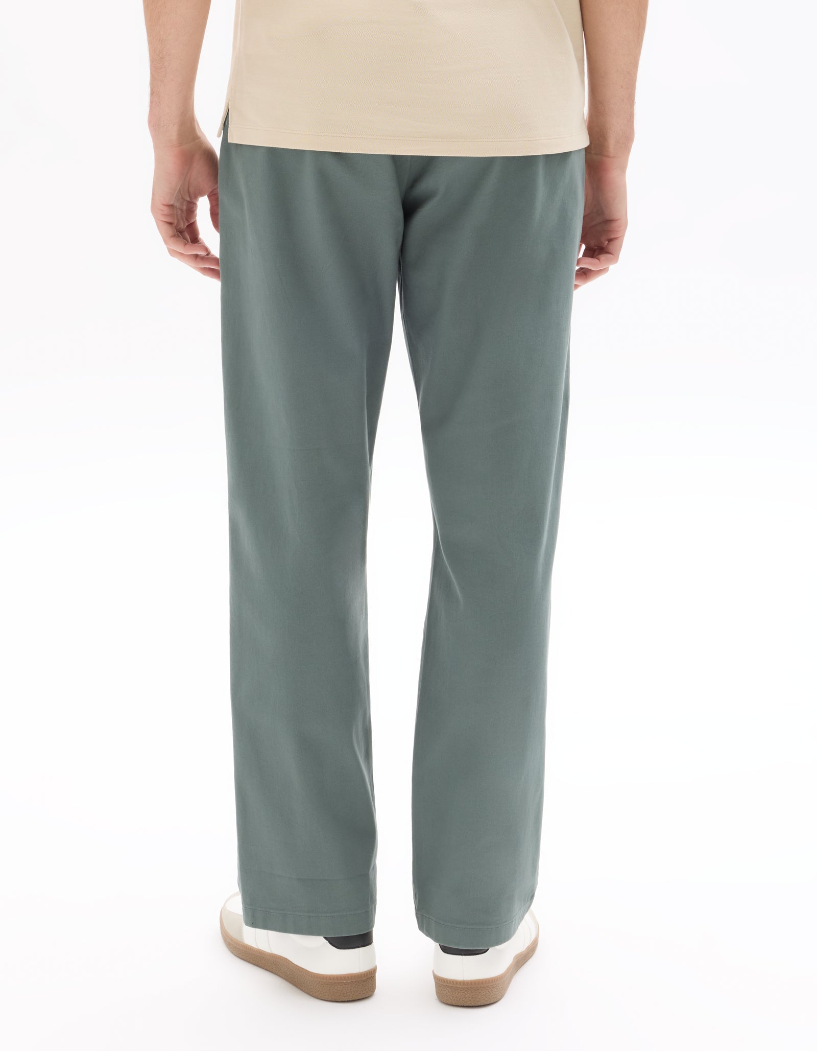 Celio* Solid Green Cotton Men Straight Fit Trousers