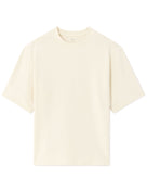 Celio Solid Oversized Cotton Off White Tshirts