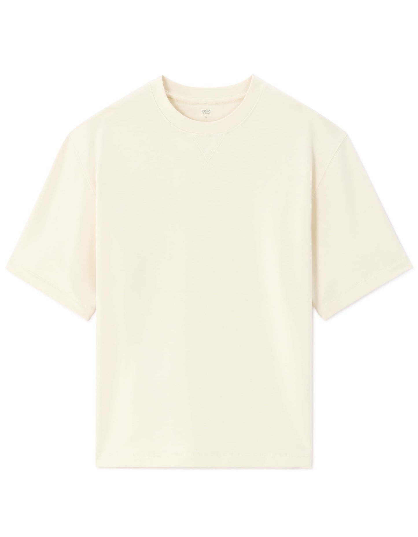 Celio Solid Oversized Cotton Off White Tshirts