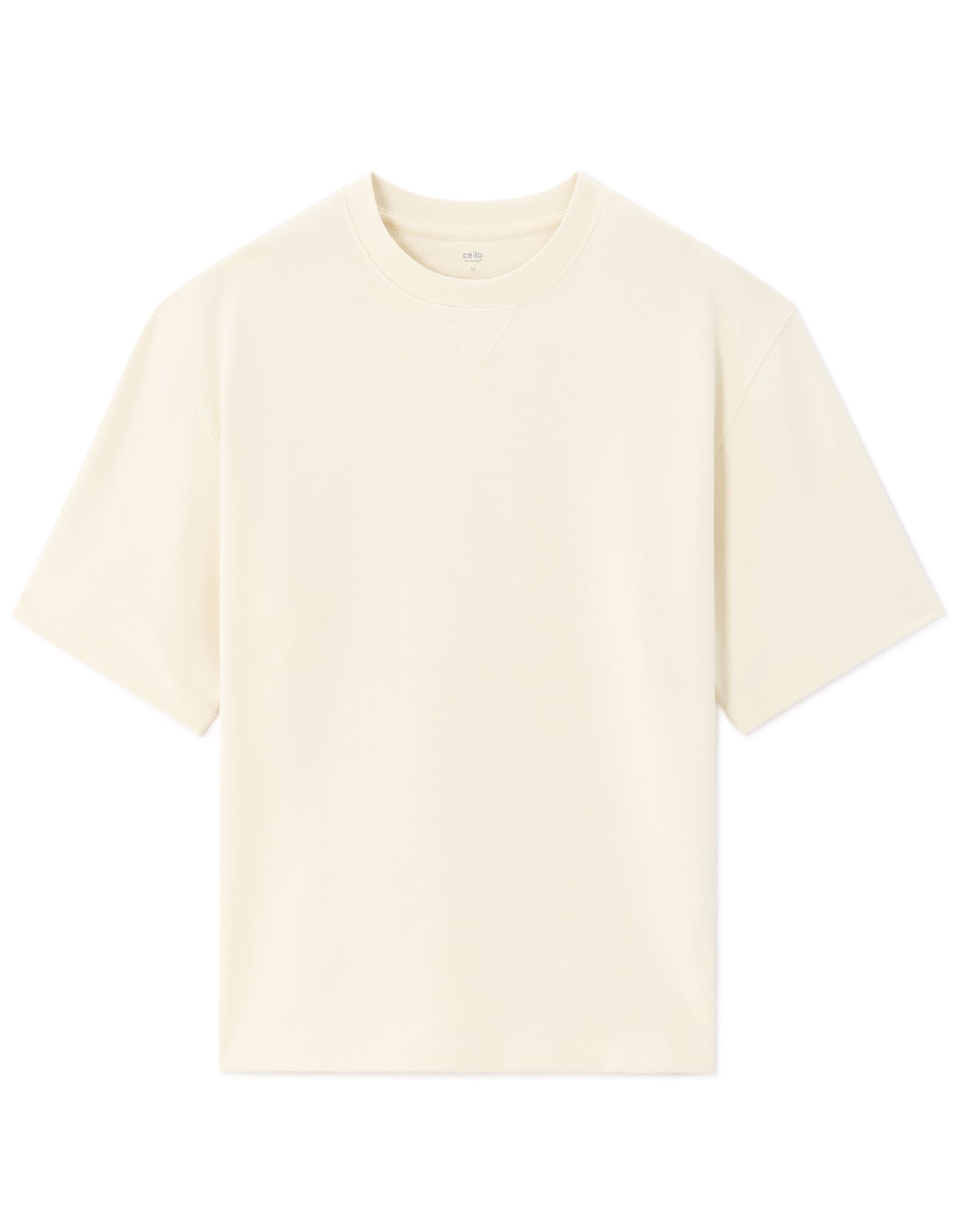 Celio Solid Oversized Cotton Off White Tshirts