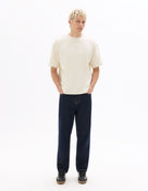 Celio Solid Oversized Cotton Off White Tshirts