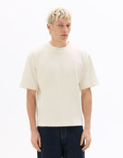 Celio Solid Oversized Cotton Off White Tshirts