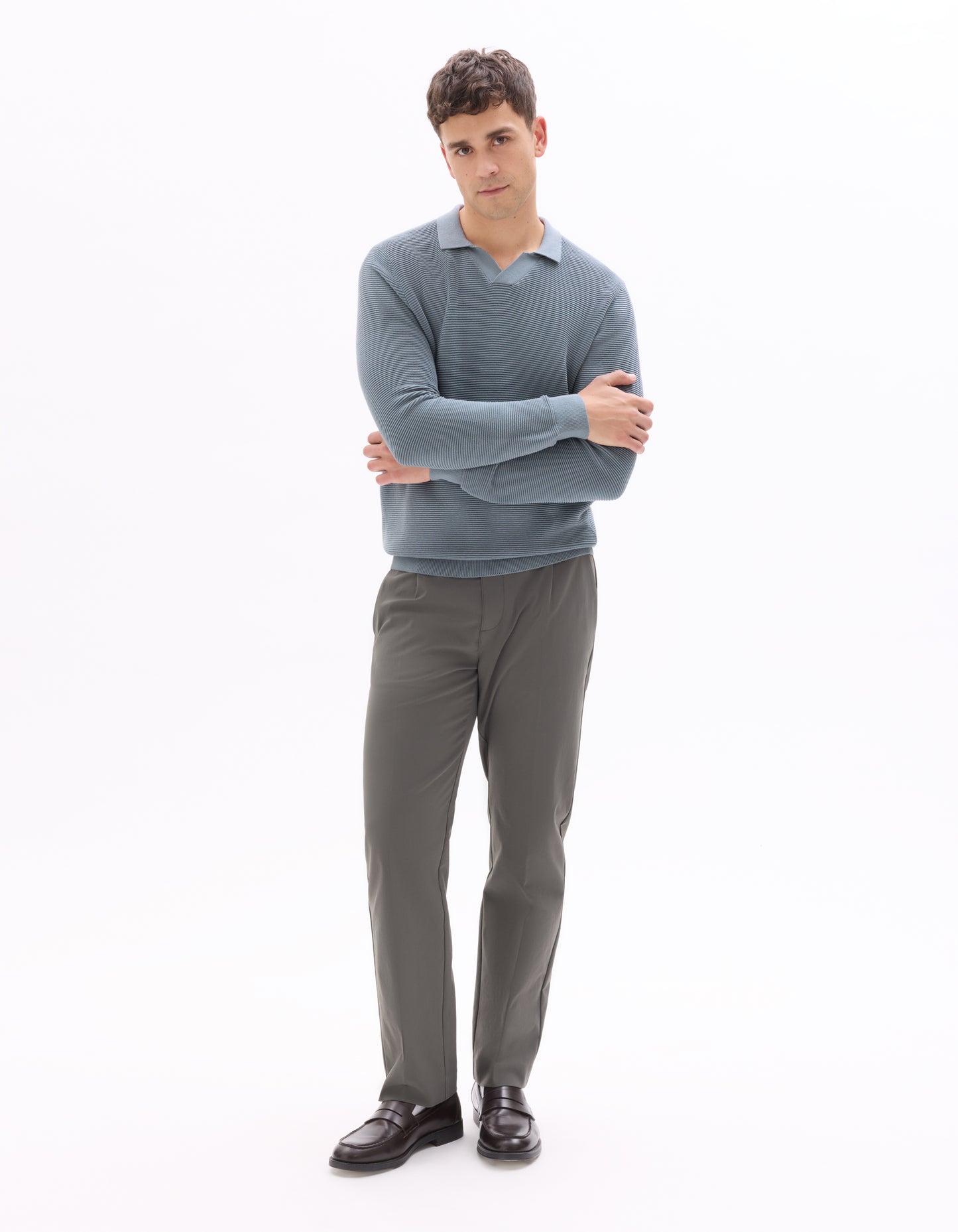 Celio Solid Regular Fit Polyester Grey Trousers