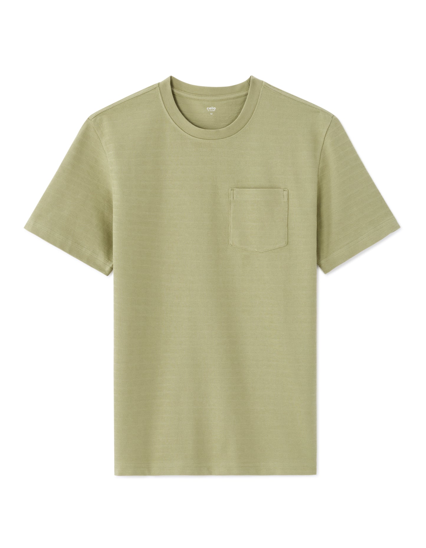 Celio Solid Regular Fit Cotton Green Tshirts