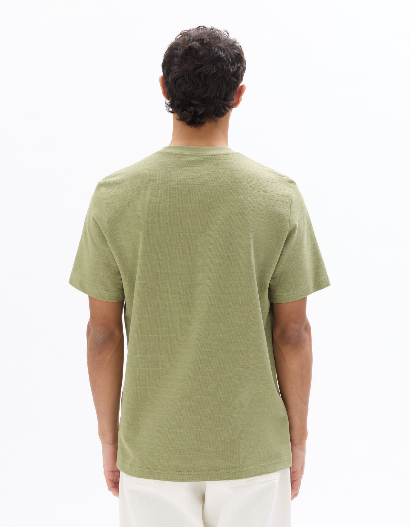 Celio Solid Regular Fit Cotton Green Tshirts