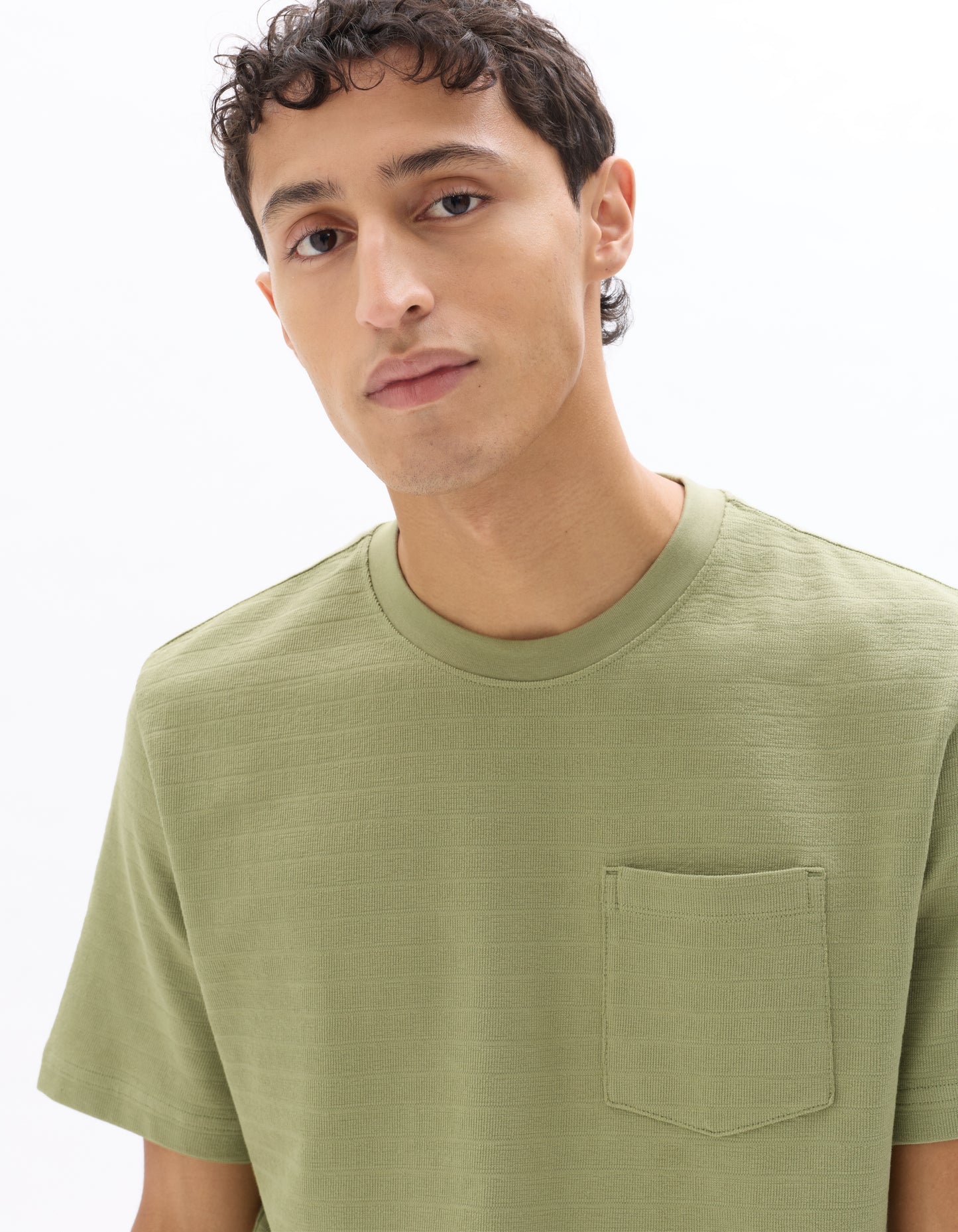 Celio Solid Regular Fit Cotton Green Tshirts