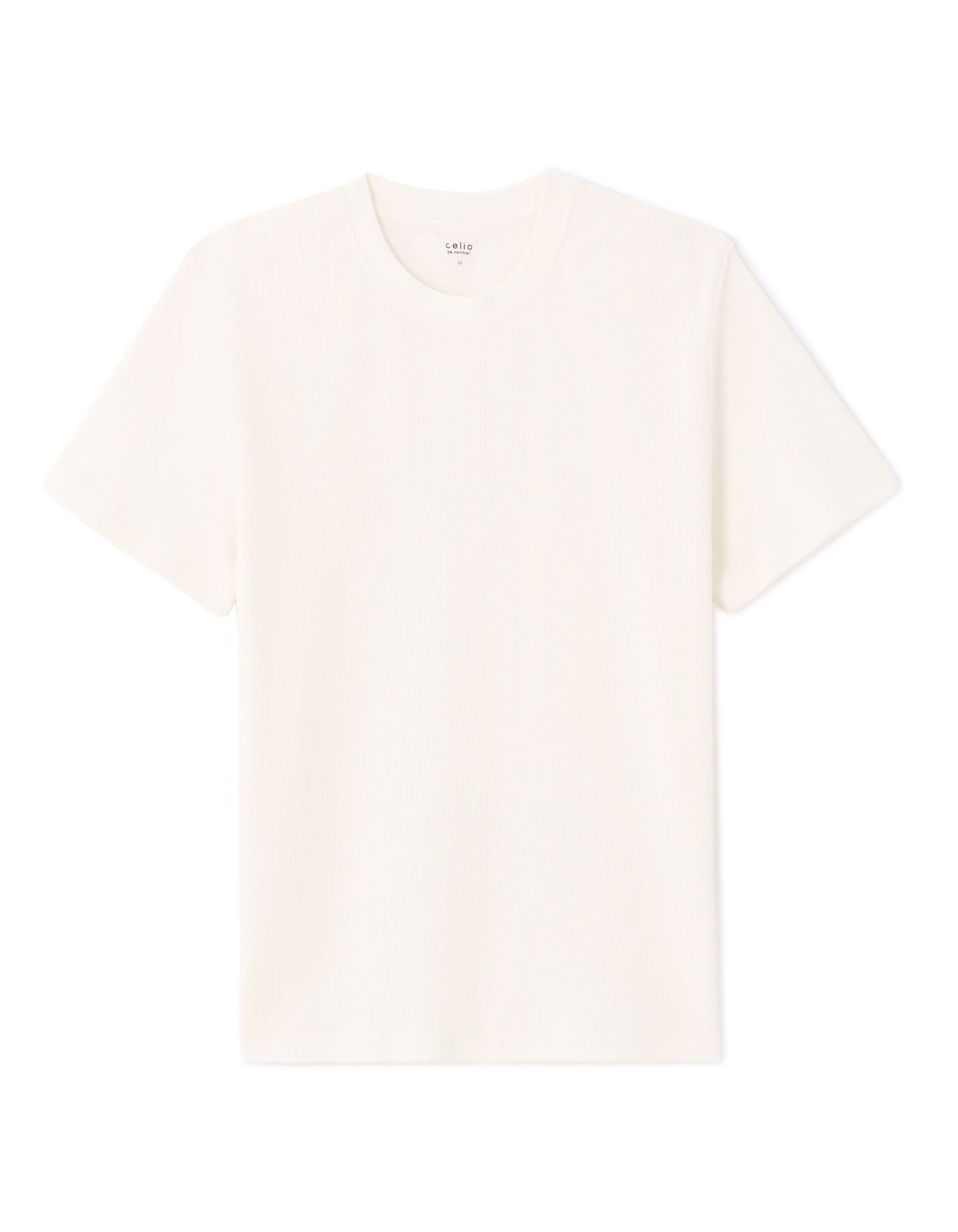 Boxy Fit 100% Cotton Solid Round Neck T-Shirt - Off White
