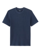 Celio Solid Boxy Fit Cotton Navy Tshirts