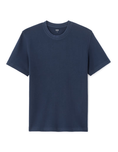 Celio Solid Boxy Fit Cotton Navy Tshirts