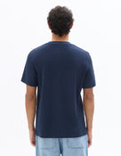 Celio Solid Boxy Fit Cotton Navy Tshirts