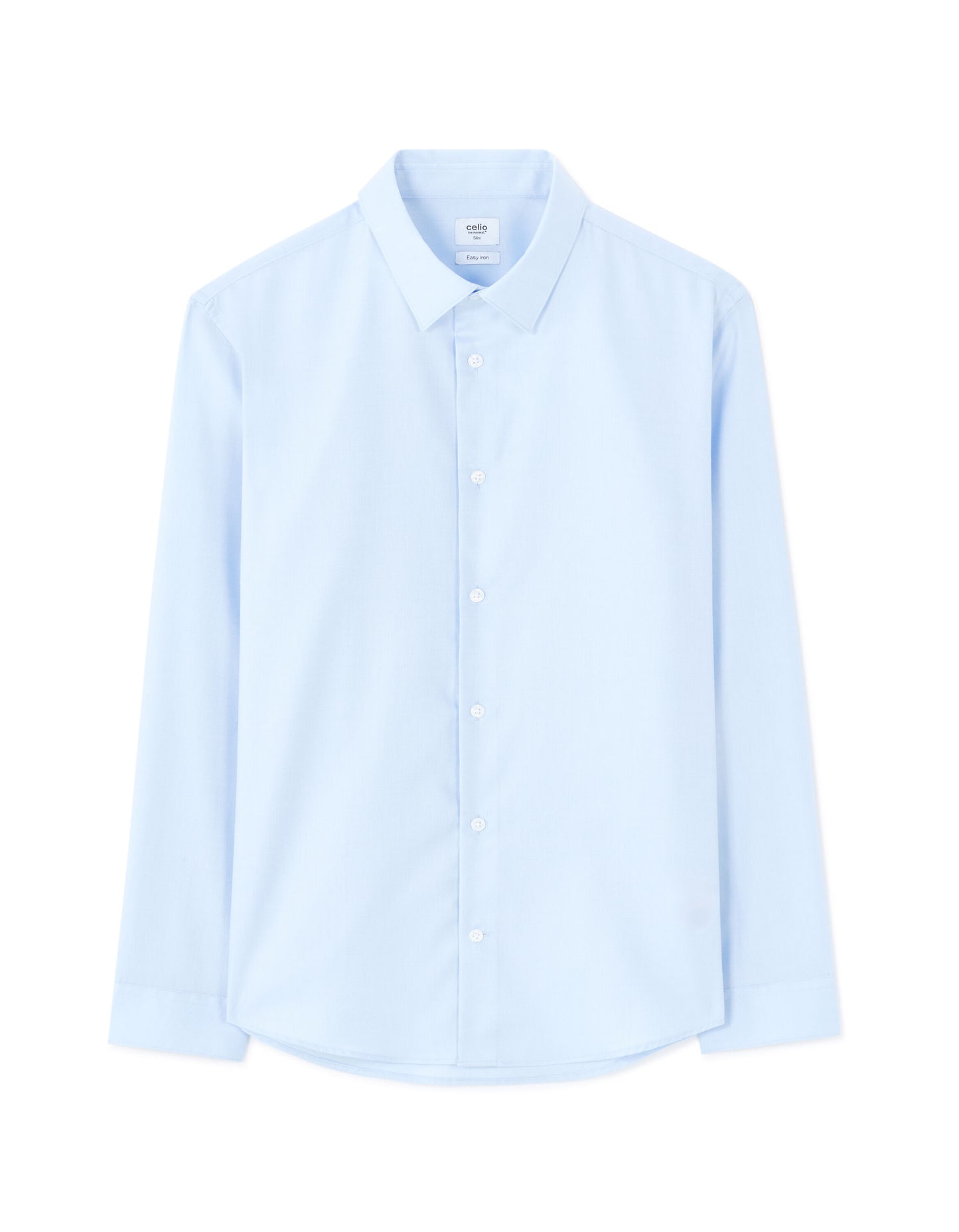 Slim Fit 100% Cotton Solid Spread Collar Shirts - Blue