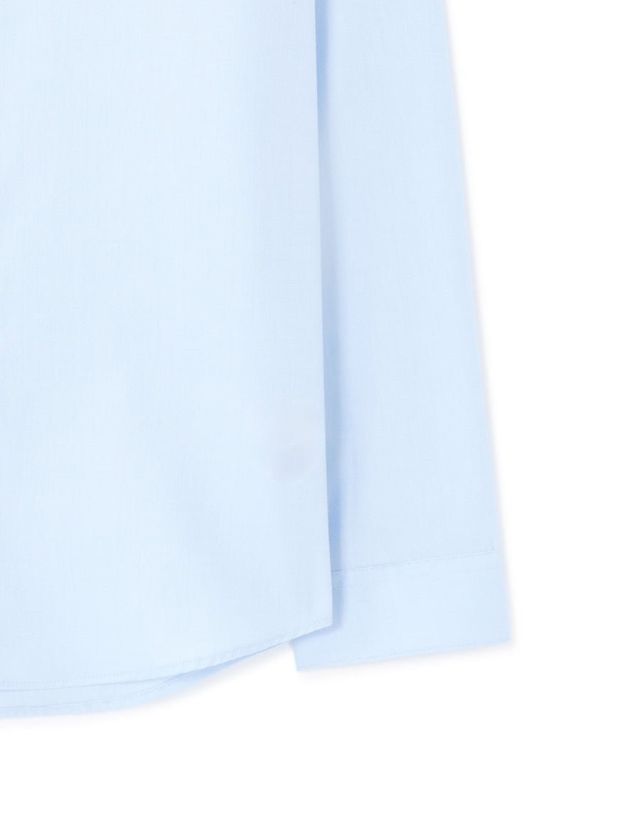 Slim Fit 100% Cotton Solid Spread Collar Shirts - Blue