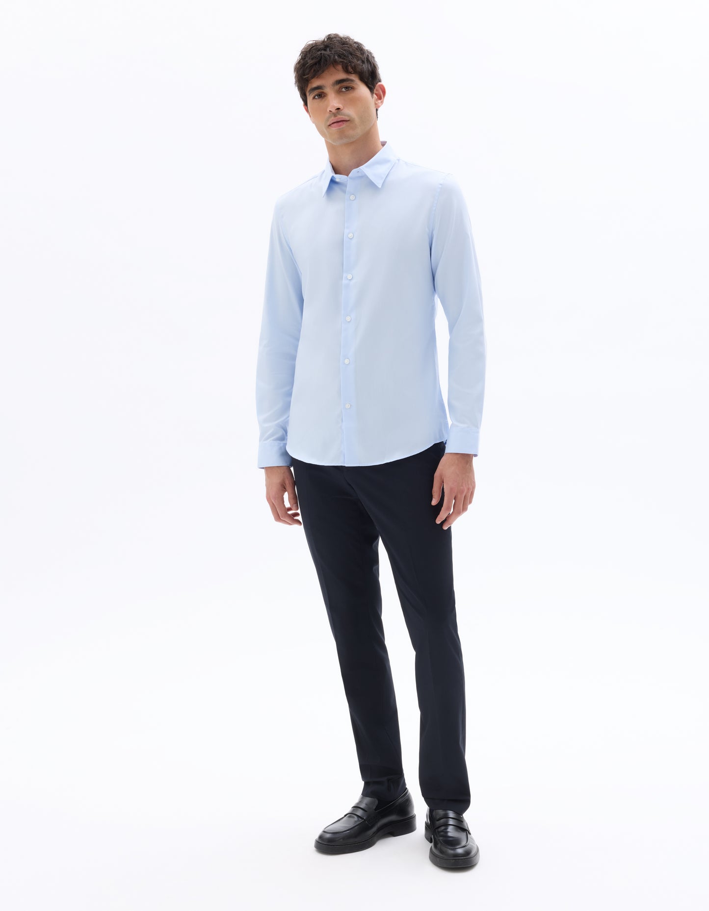 Celio* Slim Fit Solid Cotton Men Blue Shirts