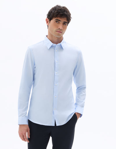 Celio* Slim Fit Solid Cotton Men Blue Shirts