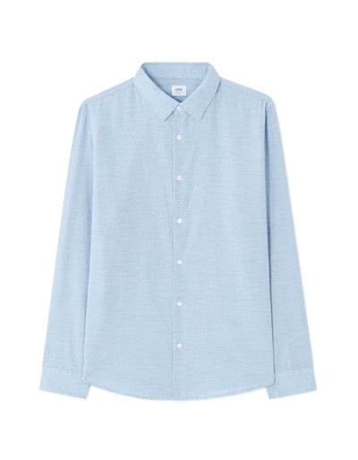 Celio Solid Regular Fit Cotton Blue Shirts