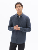 Celio Men Navy Blue Printed Regular Fit Cotton Shirts
