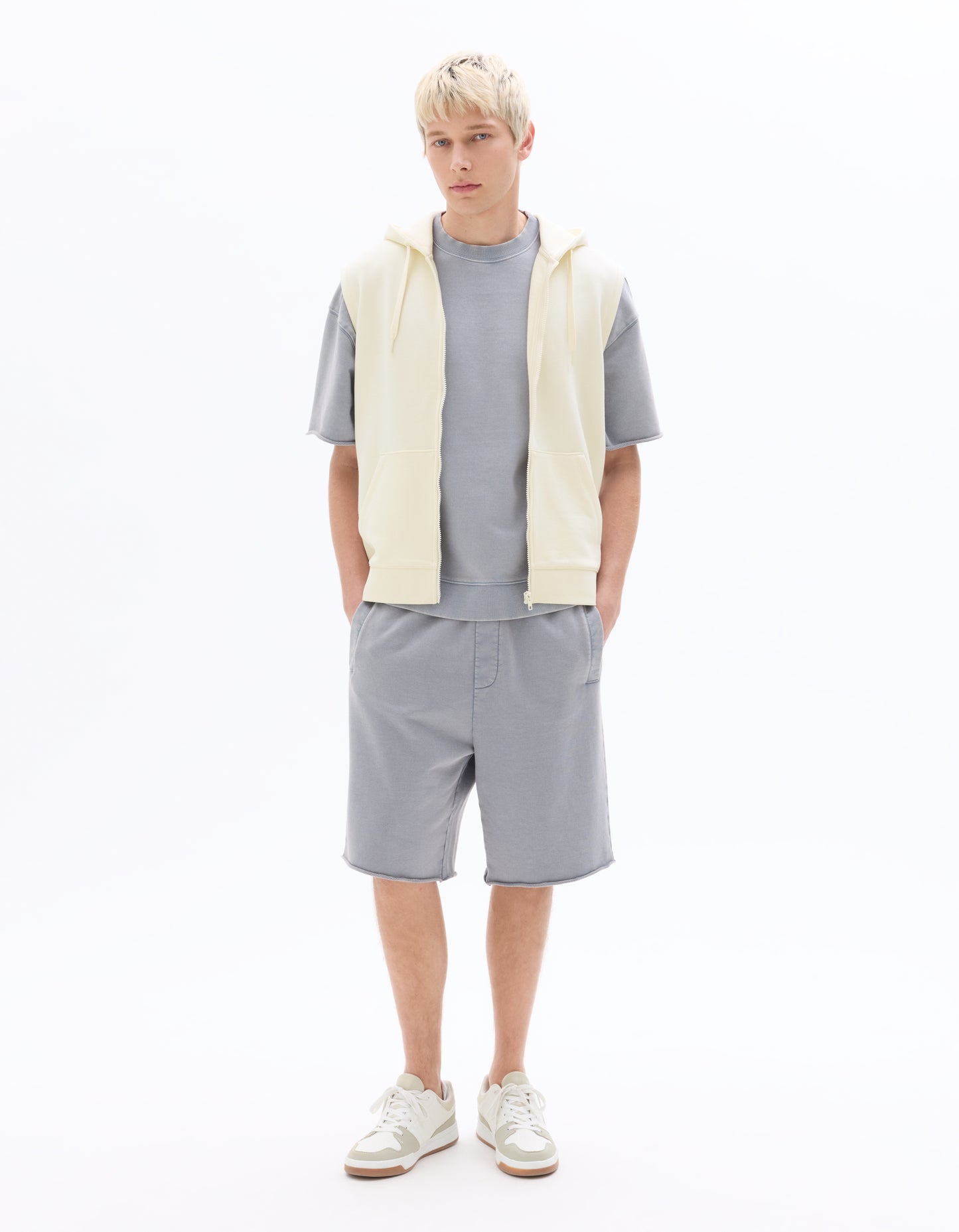 Regular Fit 100% Cotton Hooded Sweatshirt - Off White
