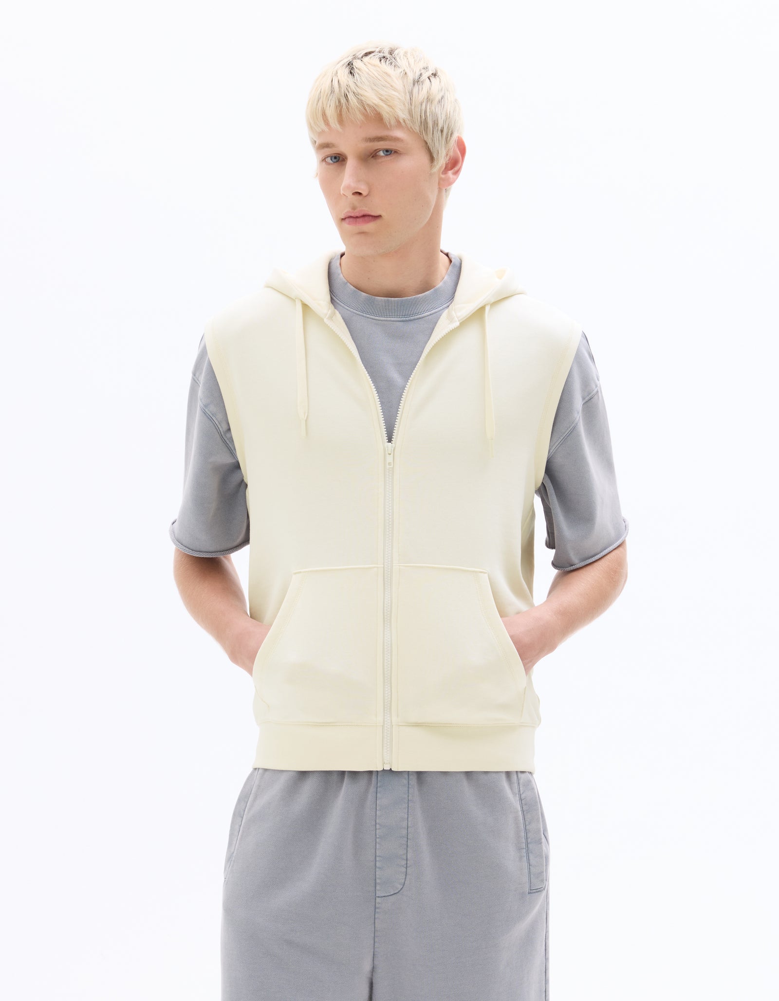 Regular Fit 100% Cotton Hooded Sweatshirt - Off White