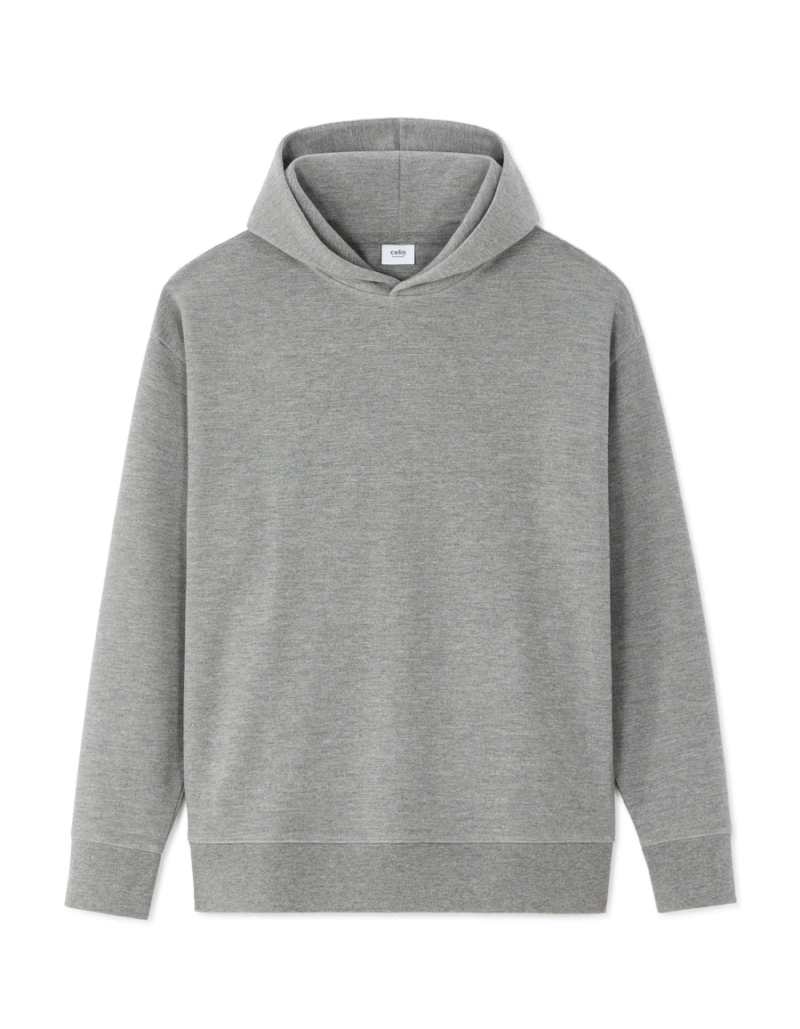 Loose Fit Poly-Cotton Solid Hooded Sweatshirts
