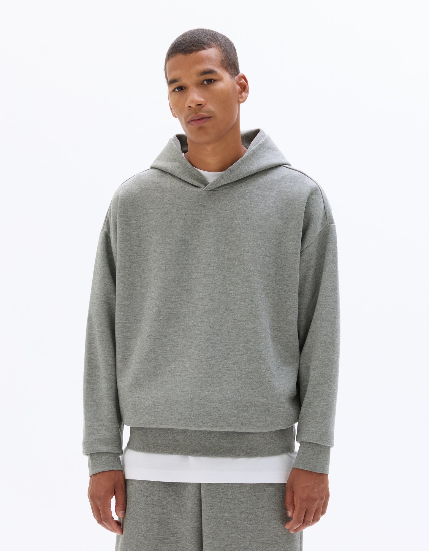 Loose Fit Poly-Cotton Solid Hooded Sweatshirts