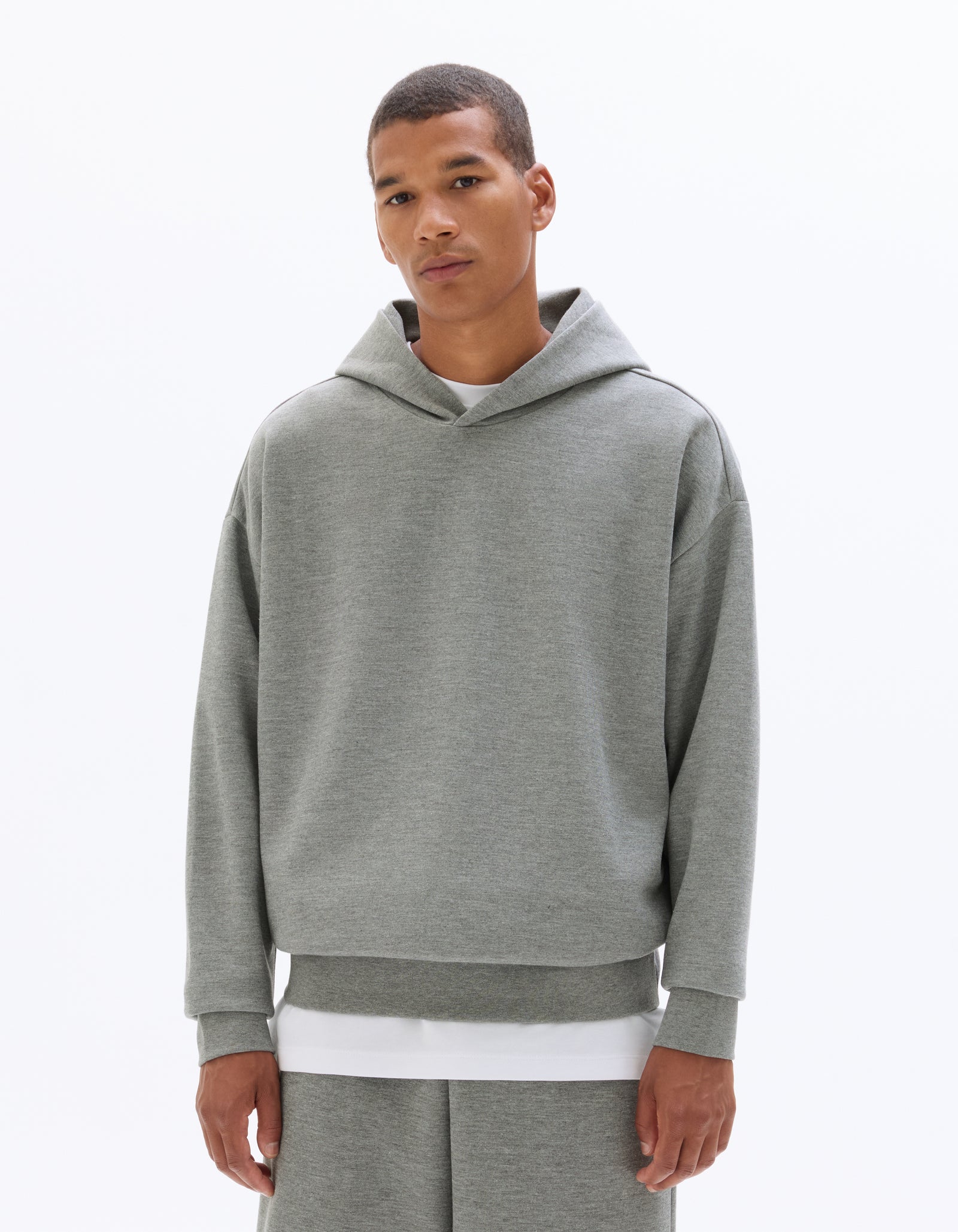 Loose Fit Poly-Cotton Solid Hooded Sweatshirts