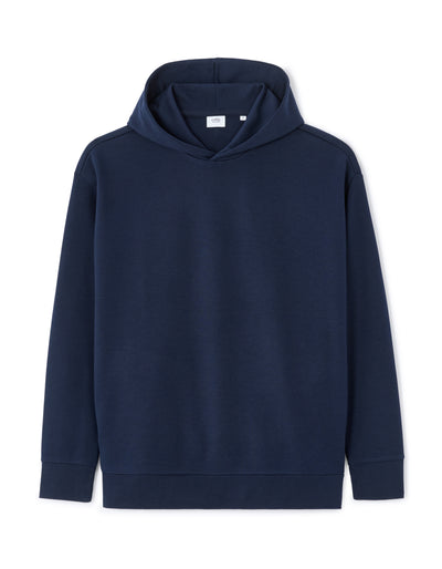 Loose Fit Poly-Cotton Solid Hooded Sweatshirts
