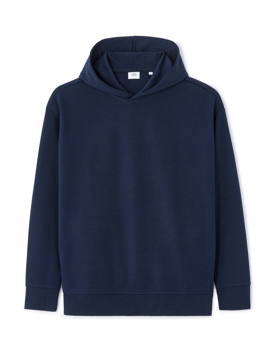 Loose Fit Poly-Cotton Solid Hooded Sweatshirts