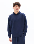 Loose Fit Poly-Cotton Solid Hooded Sweatshirts