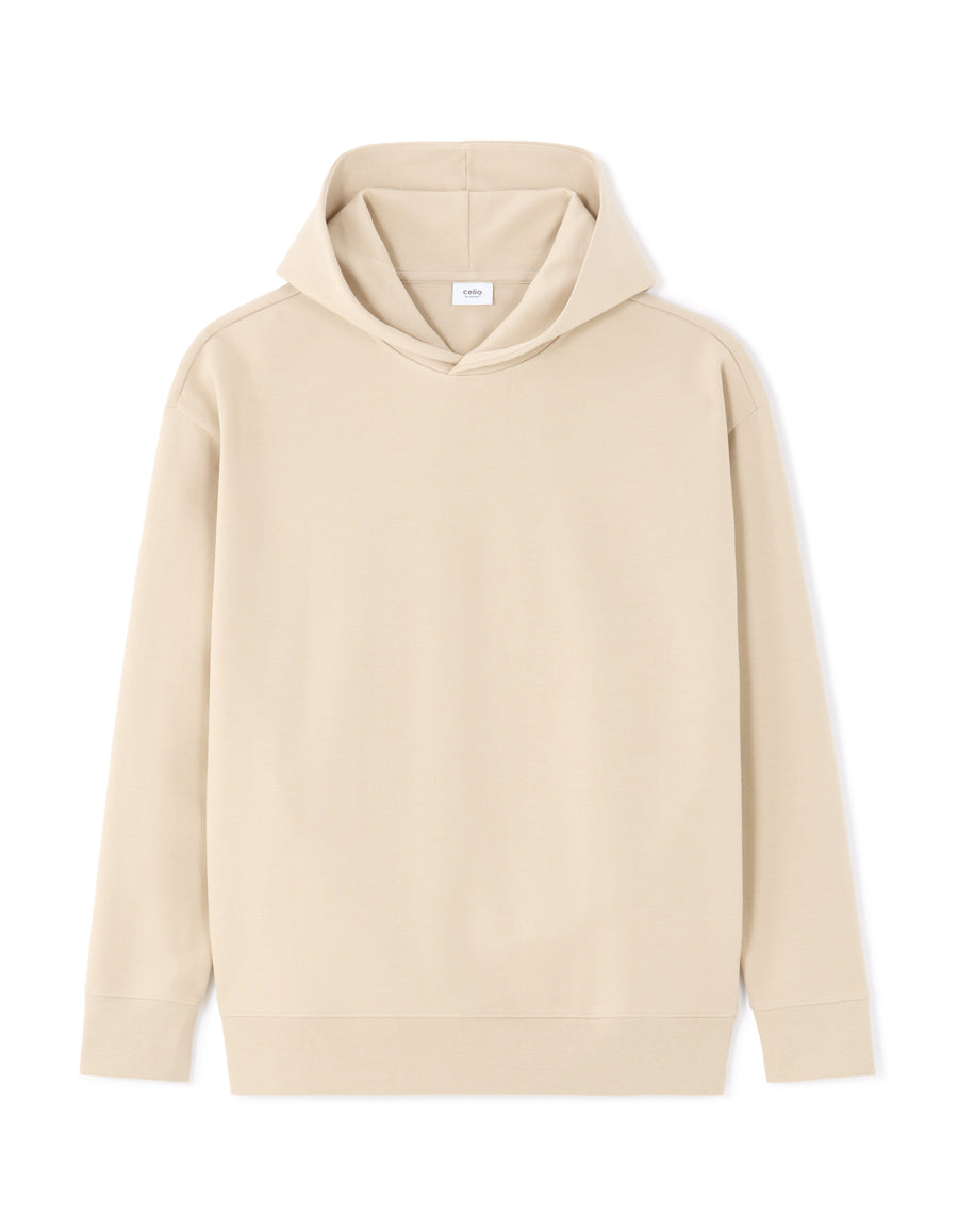 Loose Fit Poly-Cotton Solid Hooded Sweatshirts