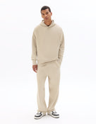 Loose Fit Poly-Cotton Solid Hooded Sweatshirts