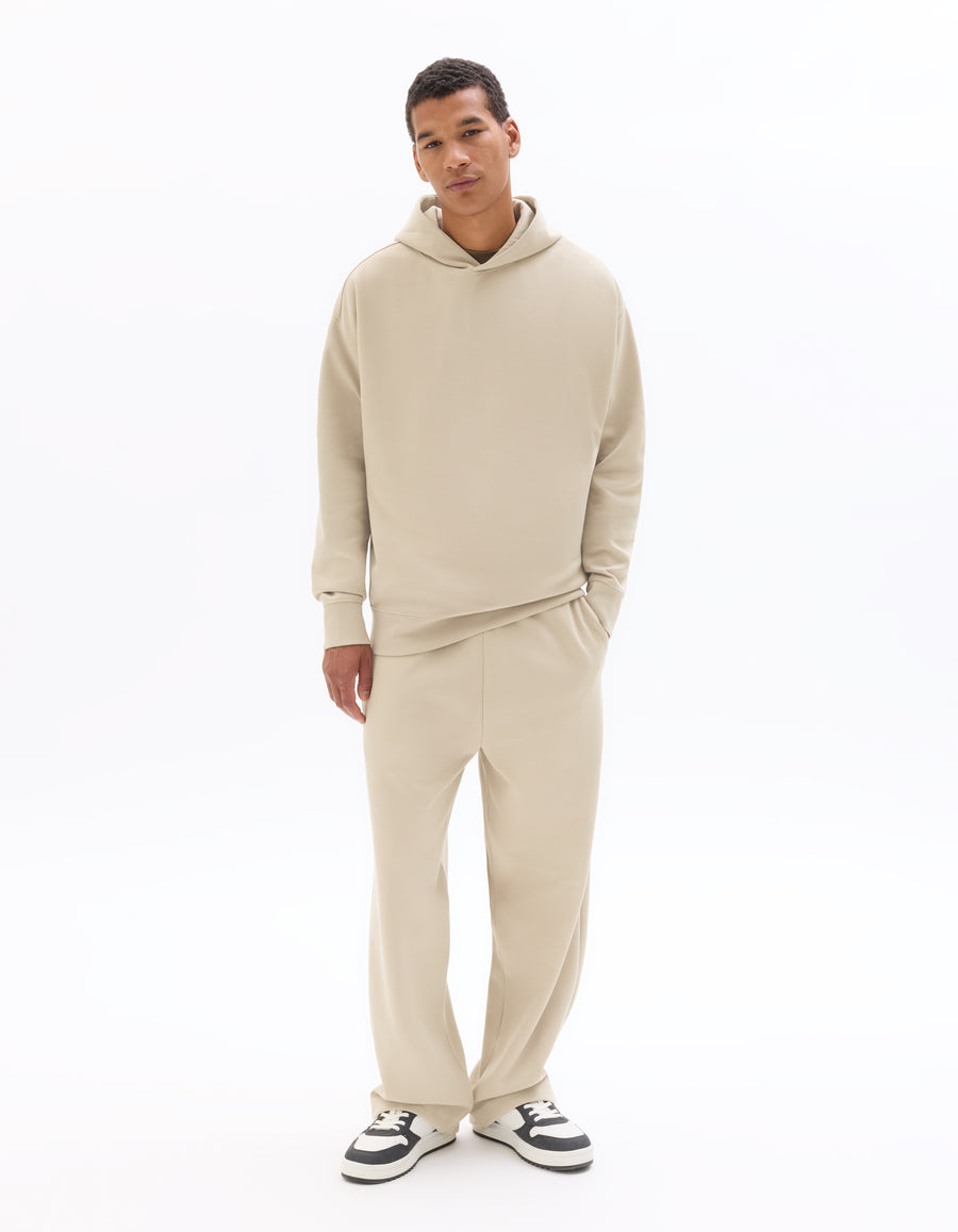 Loose Fit Poly-Cotton Solid Hooded Sweatshirts