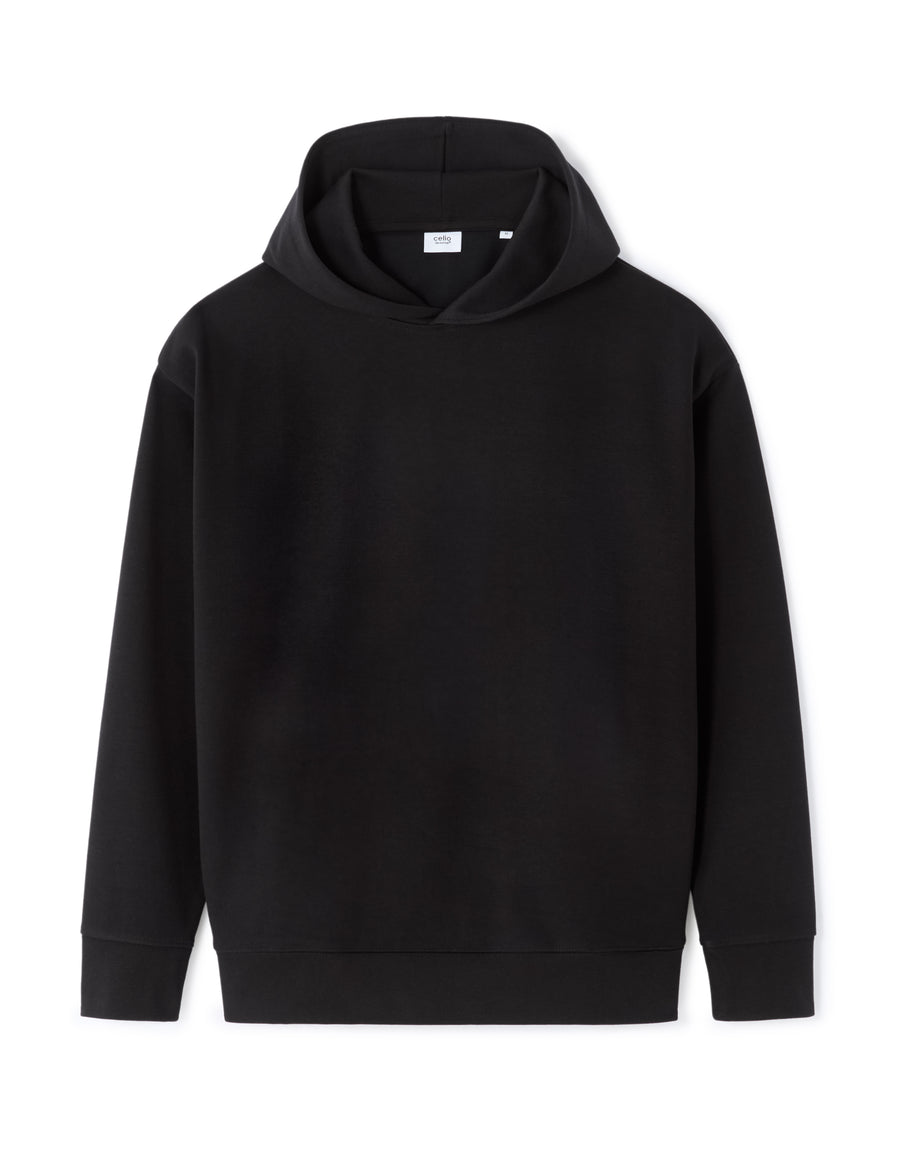 Loose Fit Poly-Cotton Solid Hooded Sweatshirts