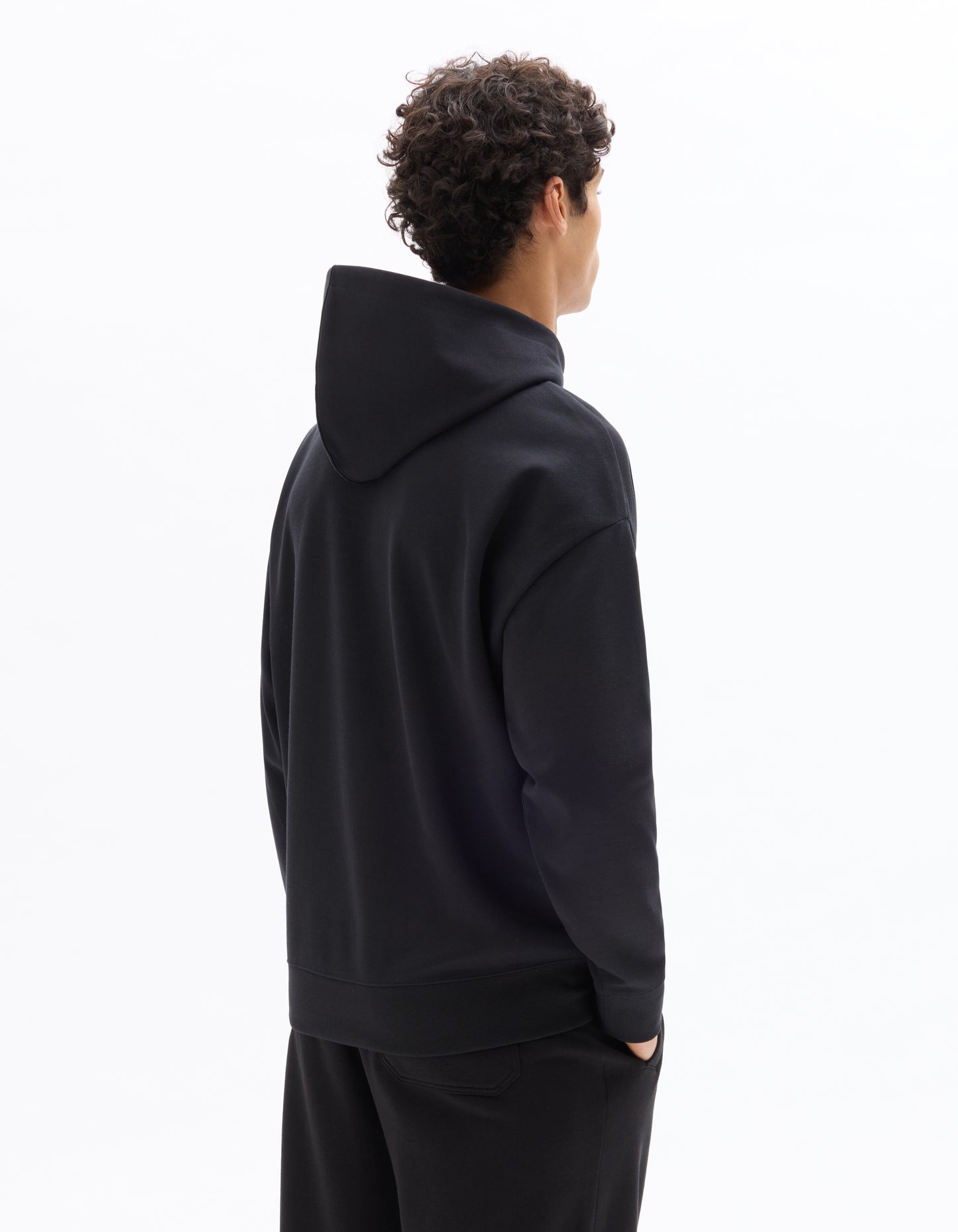 Loose Fit Poly-Cotton Solid Hooded Sweatshirts