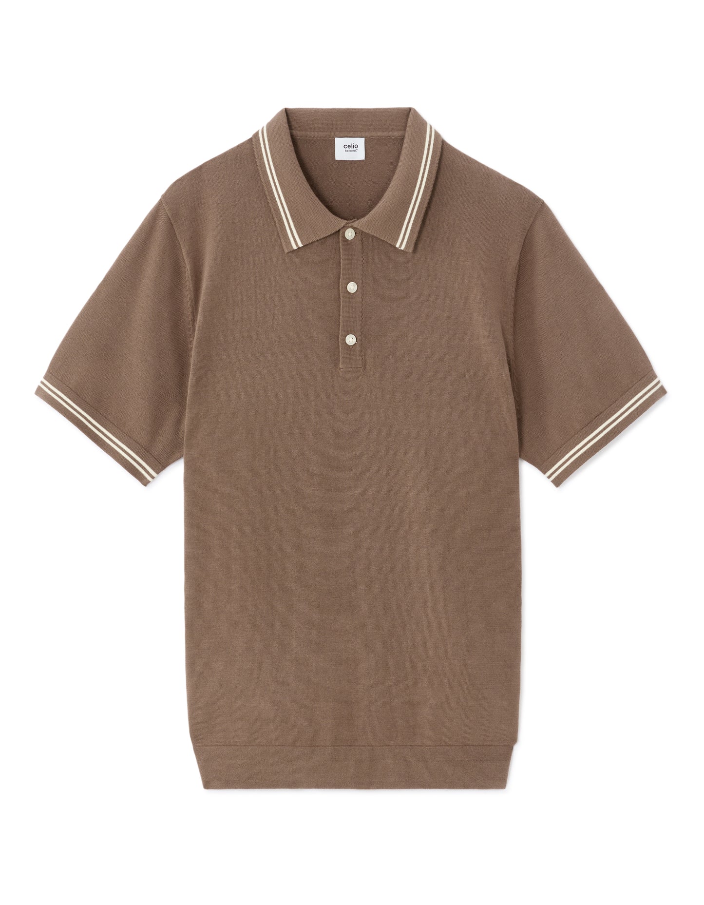Celio* Regular Fit Men Solid Cotton Brown T-Shirts