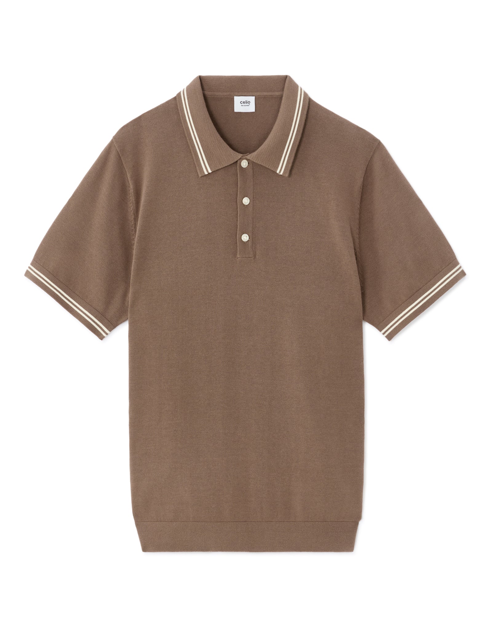 Celio* Regular Fit Men Solid Cotton Brown T-Shirts