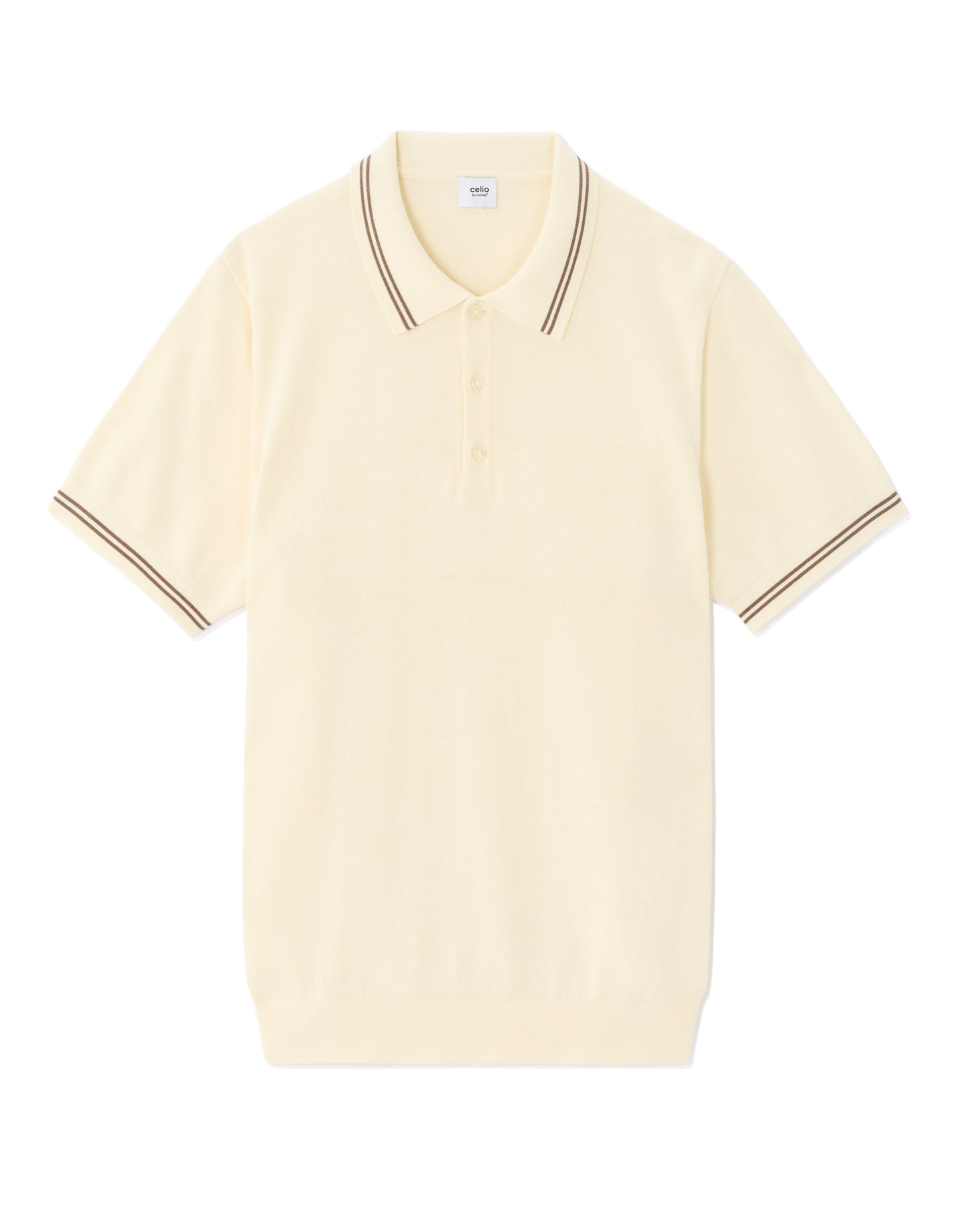 Celio* Off Cotton Men White Solid Regular Fit T-Shirts