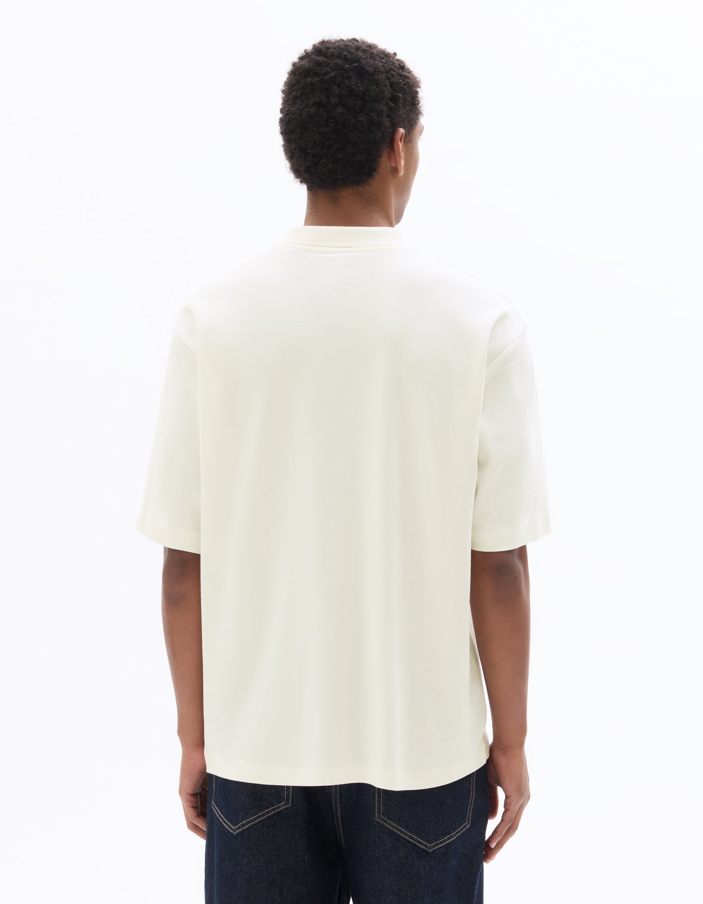 Celio* Off White Cotton Solid Regular Fit Men T-Shirts
