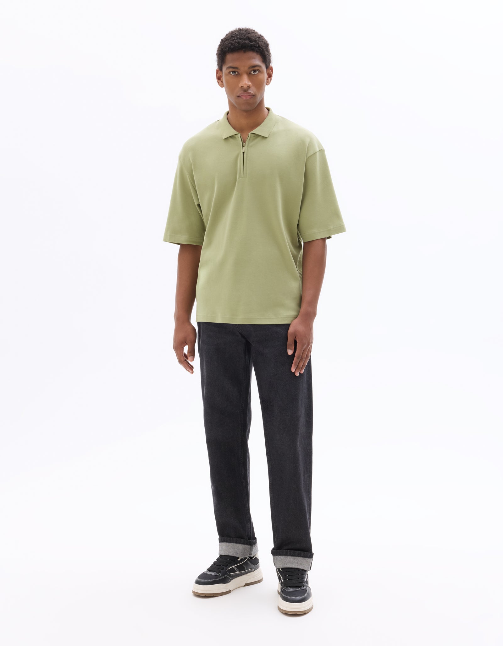 Celio* Cotton Regular Fit Olive Men Solid T-Shirts