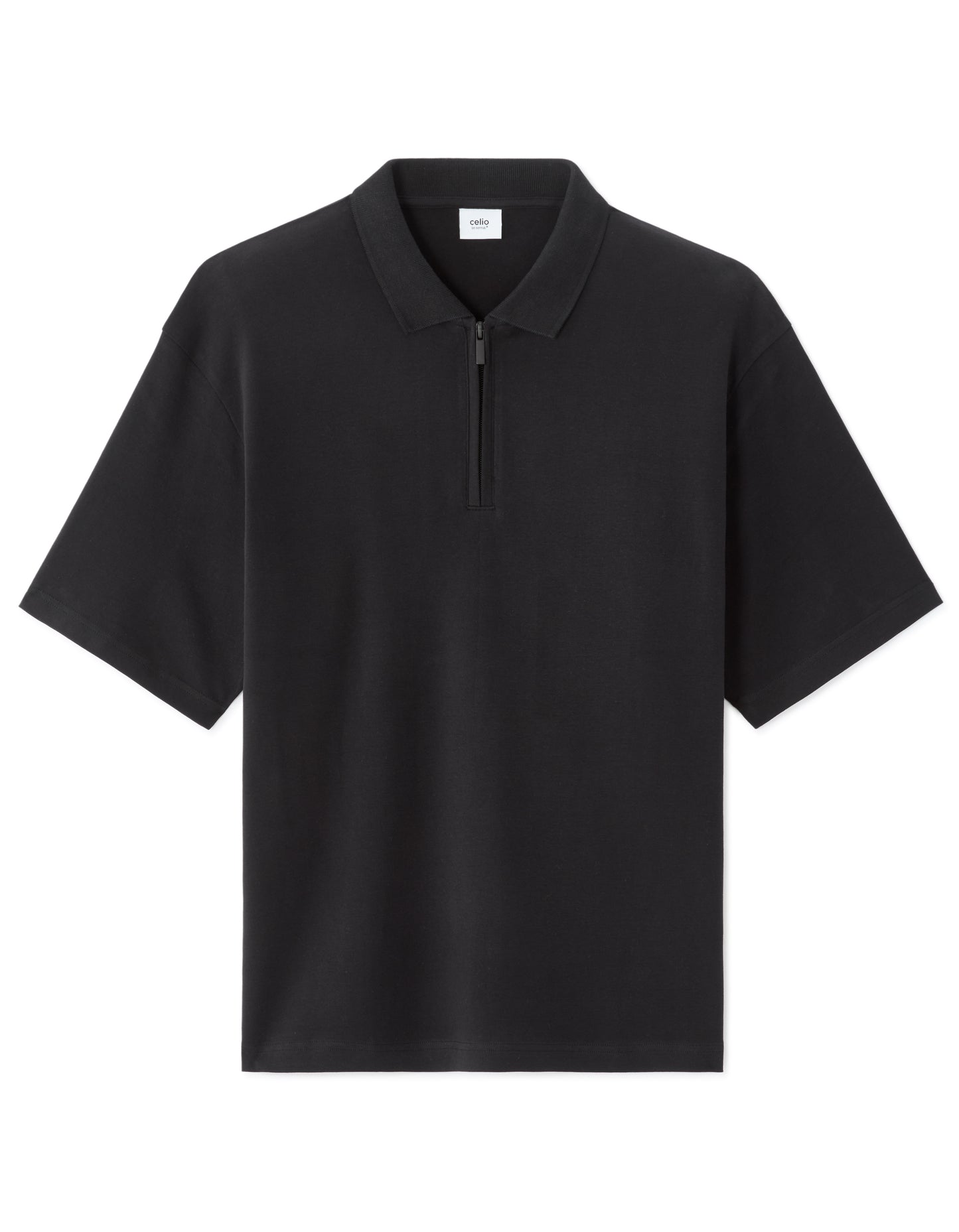 Celio Solid Regular Fit Cotton Black Tshirts