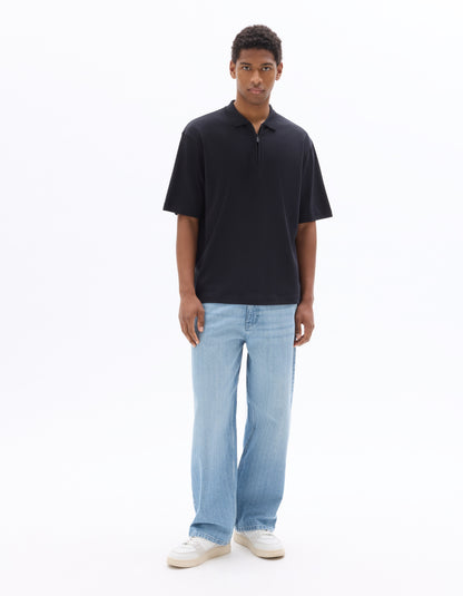 Celio Solid Regular Fit Cotton Black Tshirts