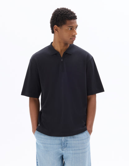 Celio Solid Regular Fit Cotton Black Tshirts