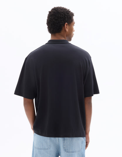 Celio Solid Regular Fit Cotton Black Tshirts