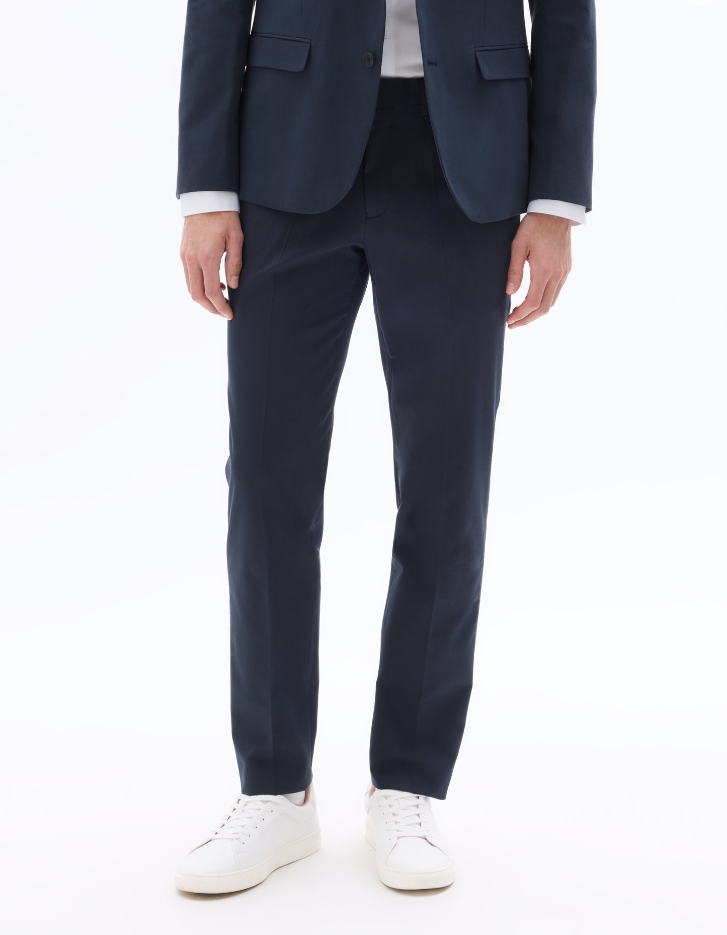 Celio Mens Navy Solid Slim Fit Cotton Formal Trouser