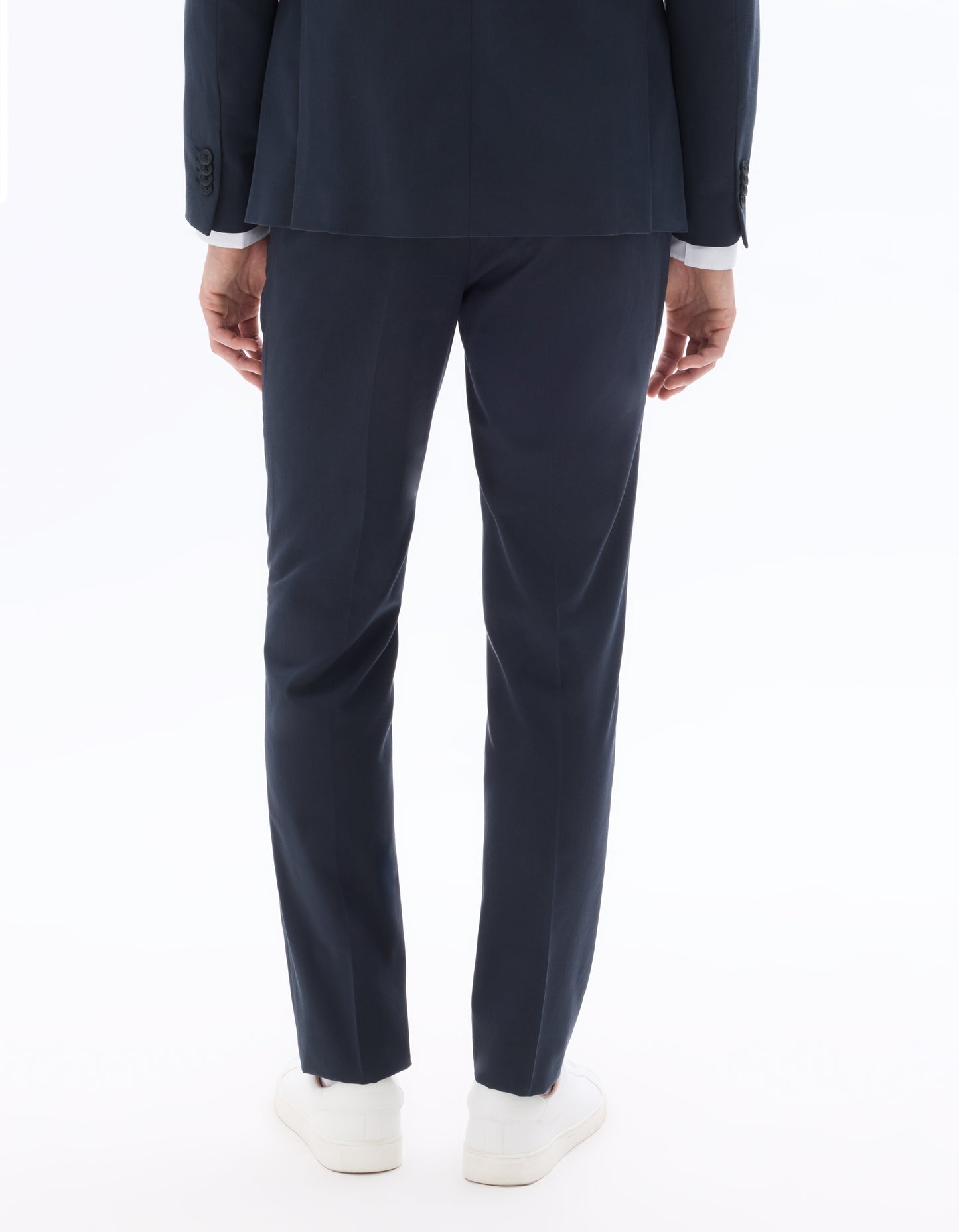 Celio Mens Navy Solid Slim Fit Cotton Formal Trouser