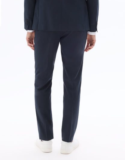 Celio Mens Navy Solid Slim Fit Cotton Formal Trouser