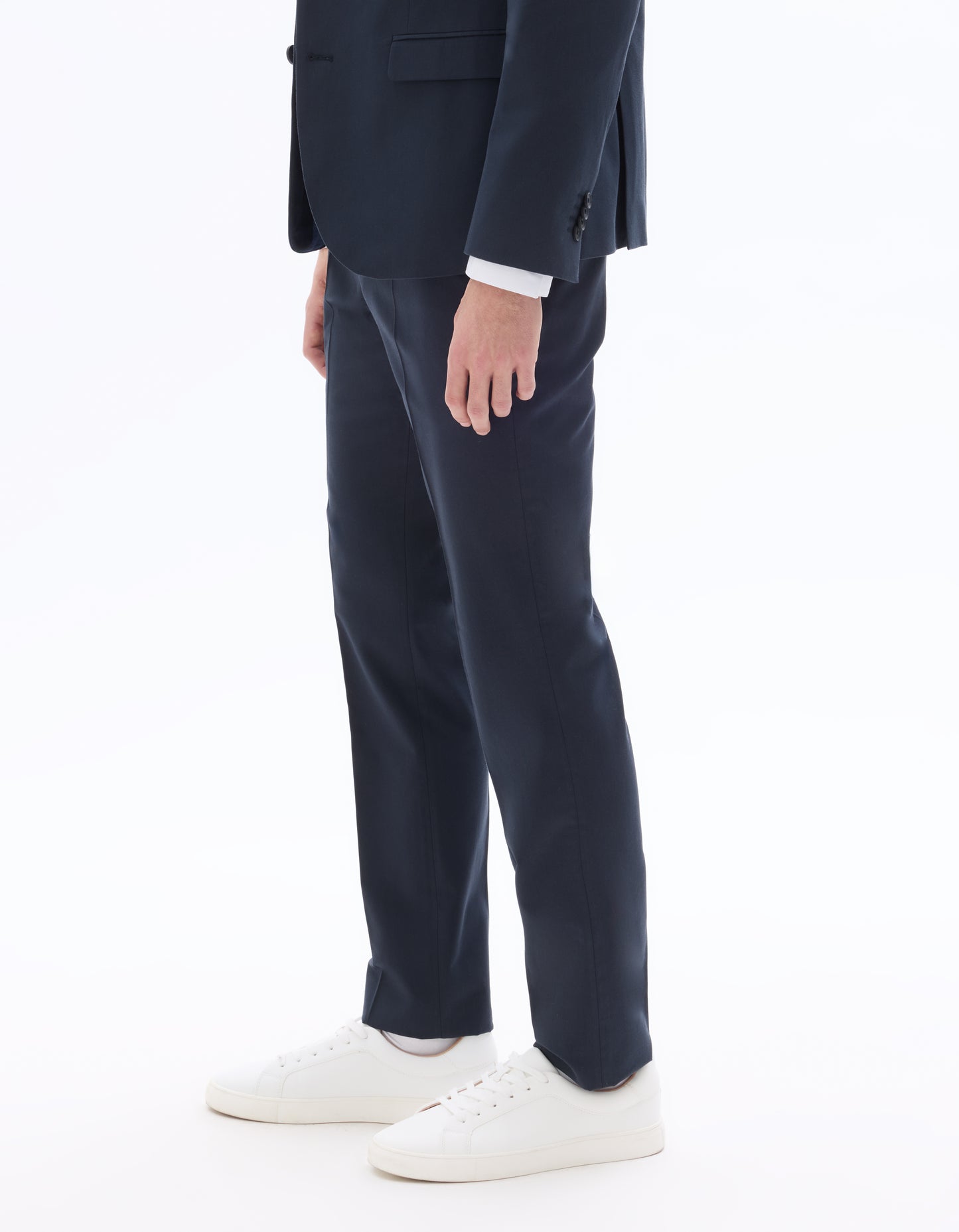 Celio Mens Navy Solid Slim Fit Cotton Formal Trouser