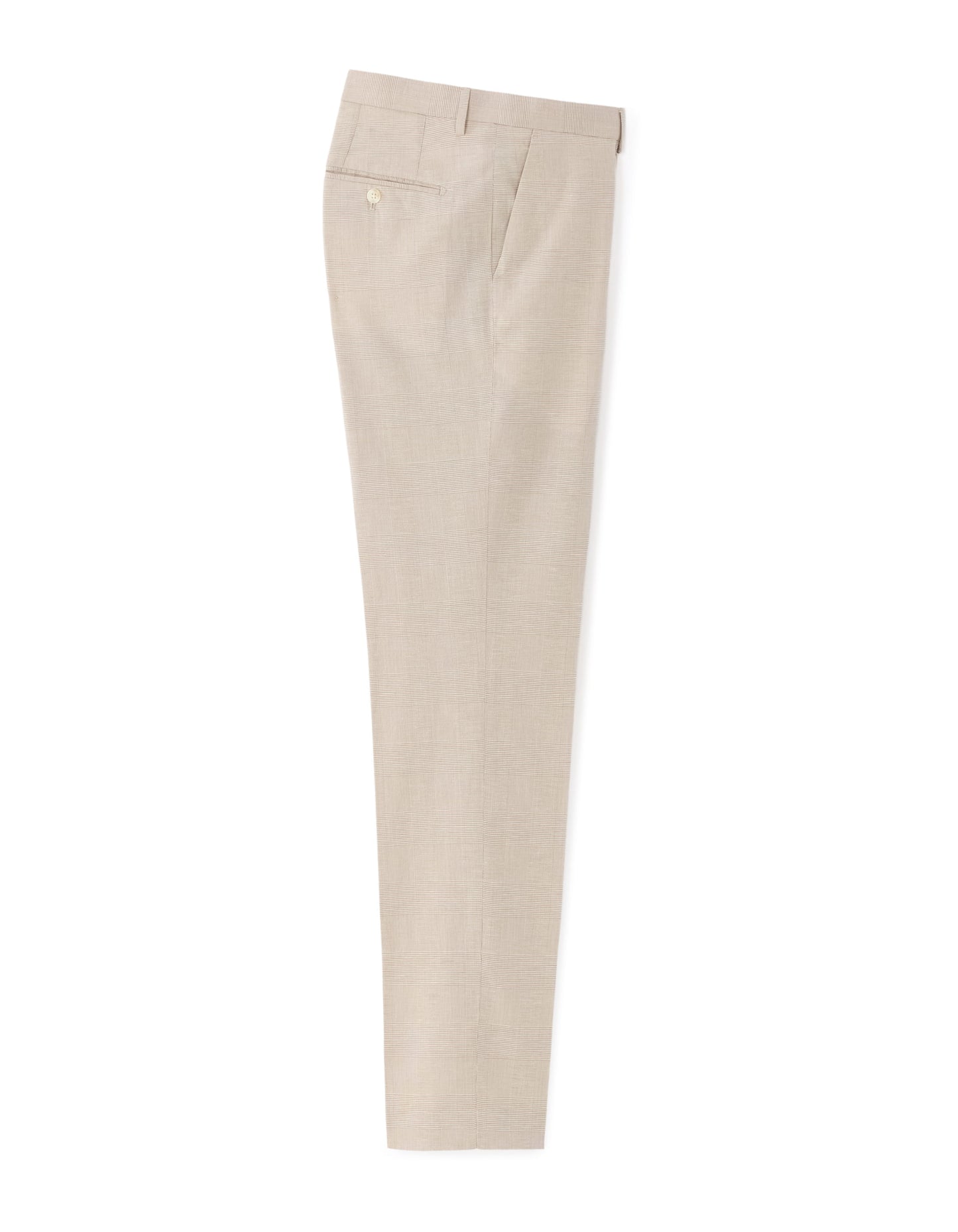 Celio Mens Beige Checks Slim Fit Cotton Formal Trouser