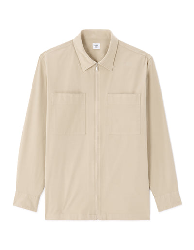 Celio Mens Beige Solid Overshirt Fit Cotton Shirts