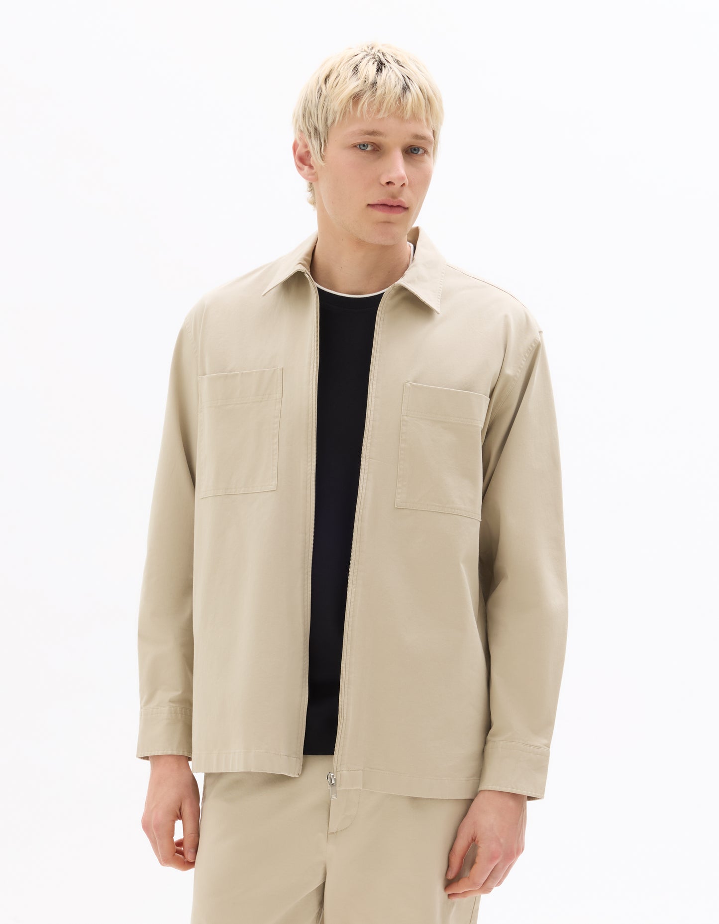Celio Mens Beige Solid Overshirt Fit Cotton Shirts